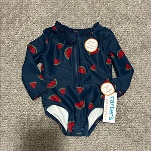 Carter's Dark Blue Bodysuit with Watermelon Design
